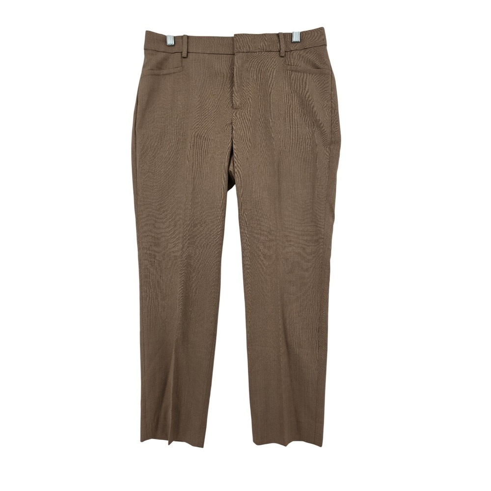 Banana Republic Women Brown Italian Wool Straight Leg Dress Pants Size 6 Preppy